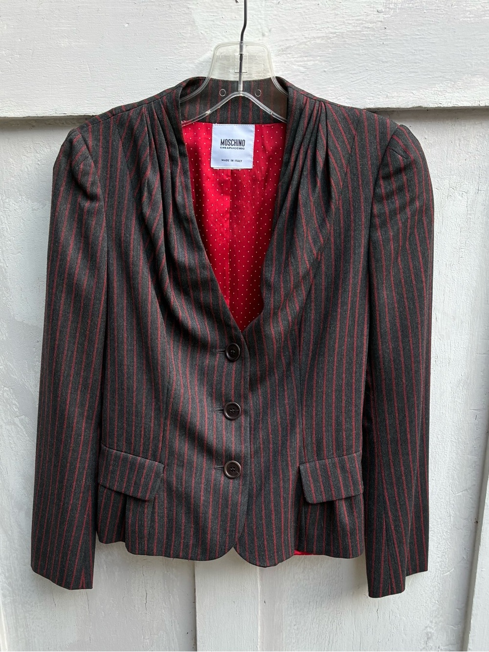 Moschino Actual Size 2 Cheap and Chic Striped Button Jacket Blazer Italy